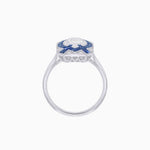 Load image into Gallery viewer, Art Deco Inspired Rectangle Cocktail Ring with Emerald Cut Diamond - Shahin Jewelry