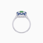 Load image into Gallery viewer, Art Deco Inspired Rectangle Cocktail Ring with Emerald Cut Gemstone - Shahin Jewelry