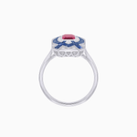Load image into Gallery viewer, Art Deco Inspired Rectangle Cocktail Ring with Emerald Cut Gemstone - Shahin Jewelry