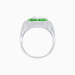 Load image into Gallery viewer, Art Deco Inspired Round Center Octagonal Calibré-Cut Halo Engagement Ring - Shahin Jewelry