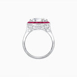Load image into Gallery viewer, Art Deco Inspired Round Cut Cocktail Ring with Calibré Gemstone Halo - Shahin Jewelry