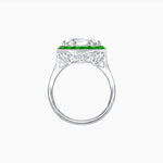 Load image into Gallery viewer, Art Deco Inspired Round Cut Cocktail Ring with Calibré Gemstone Halo - Shahin Jewelry