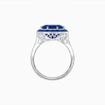 Load image into Gallery viewer, Art Deco Inspired Round Cut Cocktail Ring with Calibré Gemstone Halo - Shahin Jewelry