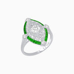 Load image into Gallery viewer, Art Deco Inspired Round Cut Navette Gemstone Cocktail Ring - Shahin Jewelry