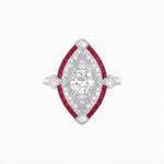Load image into Gallery viewer, Art Deco Inspired Round Cut Navette Gemstone Cocktail Ring - Shahin Jewelry