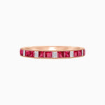 Load image into Gallery viewer, Art Deco Inspired Ruby And Diamond Half Eternity Band - Shahin Jewelry
