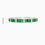 Load image into Gallery viewer, Art Deco Inspired Sapphire And Diamond Half Eternity Band - Shahin Jewelry