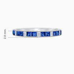 Load image into Gallery viewer, Art Deco Inspired Sapphire And Diamond Half Eternity Band - Shahin Jewelry