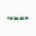 Load image into Gallery viewer, Art Deco Inspired Sapphire And Diamond Half Eternity Band - Shahin Jewelry