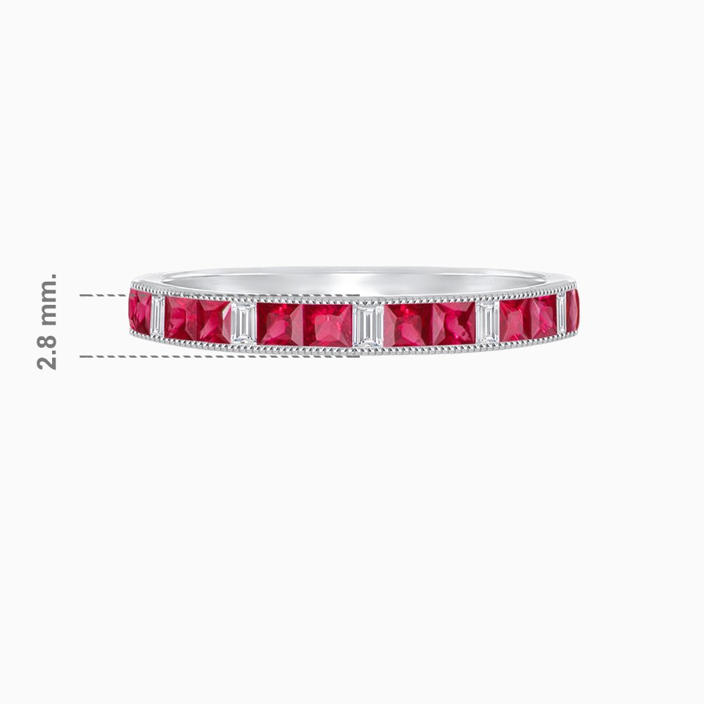 Art Deco Inspired Sapphire And Diamond Half Eternity Band - Shahin Jewelry