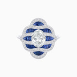 Load image into Gallery viewer, Art Deco Inspired Sea Wave Convertible Oval Ring and Pendant - Shahin Jewelry