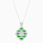 Load image into Gallery viewer, Art Deco Inspired Sea Wave Convertible Oval Ring and Pendant - Shahin Jewelry