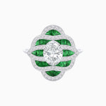 Load image into Gallery viewer, Art Deco Inspired Sea Wave Convertible Oval Ring and Pendant - Shahin Jewelry