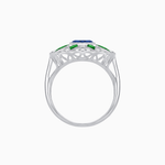 Load image into Gallery viewer, Art Deco Inspired Starburst Gemstone & Diamond Cocktail Ring - Shahin Jewelry