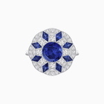 Load image into Gallery viewer, Art Deco Inspired Starburst Gemstone & Diamond Cocktail Ring - Shahin Jewelry