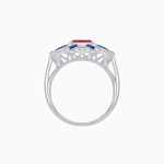 Load image into Gallery viewer, Art Deco Inspired Starburst Gemstone & Diamond Cocktail Ring - Shahin Jewelry
