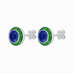 Load image into Gallery viewer, Art Deco Inspired Stud Target Earrings - Shahin Jewelry