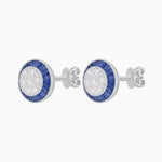 Load image into Gallery viewer, Art Deco Inspired Stud Target Earrings In Illusion Setting - Shahin Jewelry