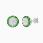 Load image into Gallery viewer, Art Deco Inspired Stud Target Earrings In Illusion Setting - Shahin Jewelry