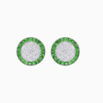Load image into Gallery viewer, Art Deco Inspired Stud Target Earrings In Illusion Setting - Shahin Jewelry