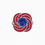Load image into Gallery viewer, Art Deco-Inspired Swirl Halo Ring Mounting with French-Cut Accents Custom Center Stone | Floral Geometry | Hand-Finished Detail - Shahin Jewelry