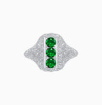 Load image into Gallery viewer, Art Deco Inspired Three Diamond Filigree Cocktail Ring - Shahin Jewelry