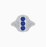 Load image into Gallery viewer, Art Deco Inspired Three Diamond Filigree Cocktail Ring - Shahin Jewelry