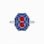 Load image into Gallery viewer, Art Deco Inspired Twin Diamond Geometric Ring - Shahin Jewelry