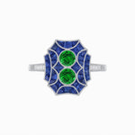 Load image into Gallery viewer, Art Deco Inspired Twin Diamond Geometric Ring - Shahin Jewelry
