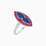 Load image into Gallery viewer, Art Deco Marquise Shape Gemstone Toi et Moi Style Vintage Ring - Shahin Jewelry