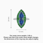 Load image into Gallery viewer, Art Deco Marquise Shape Gemstone Toi et Moi Style Vintage Ring - Shahin Jewelry