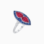 Load image into Gallery viewer, Art Deco Marquise Shape Gemstone Toi et Moi Style Vintage Ring - Shahin Jewelry