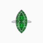 Load image into Gallery viewer, Art Deco Marquise Shape Gemstone Toi et Moi Style Vintage Ring - Shahin Jewelry