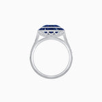 Load image into Gallery viewer, Art Deco Round - Cut Diamond Ring with Gemstone Halo - Shahin Jewelry