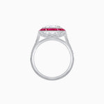 Load image into Gallery viewer, Art Deco Round - Cut Diamond Ring with Gemstone Halo - Shahin Jewelry