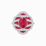 Load image into Gallery viewer, Art Deco Ruby Wave Ring – Oval Cut Gemstone Elegance - Shahin Jewelry