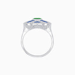 Load image into Gallery viewer, Art Deco Sea Wave Design Oval Cut Gemstone Ring - Shahin Jewelry