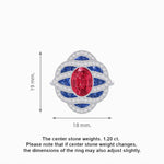 Load image into Gallery viewer, Art Deco Sea Wave Design Oval Cut Gemstone Ring - Shahin Jewelry