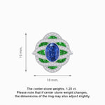 Load image into Gallery viewer, Art Deco Sea Wave Design Oval Cut Gemstone Ring - Shahin Jewelry