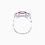 Load image into Gallery viewer, Art Deco Sea Wave Design Oval Cut Gemstone Ring - Shahin Jewelry