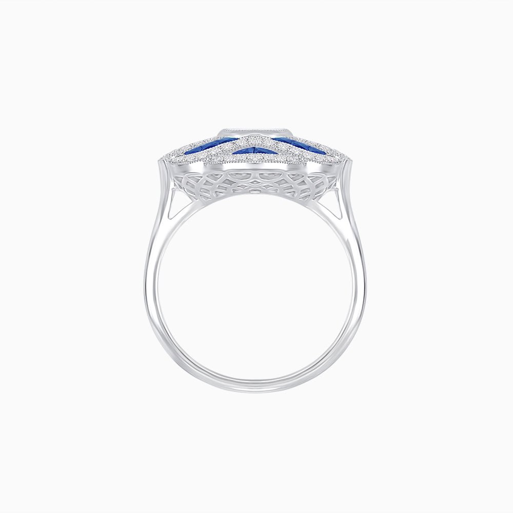 Art Deco Sea Wave Design Ring - Shahin Jewelry