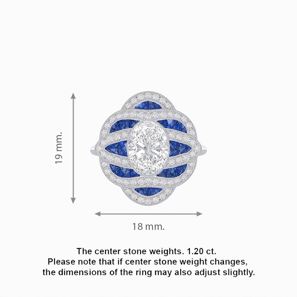 Art Deco Sea Wave Design Ring - Shahin Jewelry