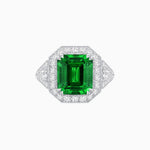 Load image into Gallery viewer, Art Deco Square Cushion - Cut Gemstone Ring with Diamond Halo - Shahin Jewelry