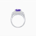 Load image into Gallery viewer, Art Deco Square Cushion - Cut Ring with Diamond Halo - Shahin Jewelry
