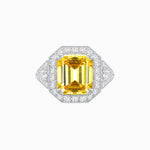 Load image into Gallery viewer, Art Deco Square Cushion - Cut Ring with Diamond Halo - Shahin Jewelry