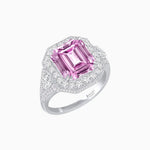 Load image into Gallery viewer, Art Deco Square Cushion - Cut Ring with Diamond Halo - Shahin Jewelry