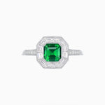 Load image into Gallery viewer, Art Deco Style Asscher Cut Halo Engagement Ring with Diamond - Shahin Jewelry