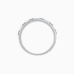 Load image into Gallery viewer, Art Deco Style Baguette Onyx and Diamond Half Eternity Band in 14K White Gold - Shahin Jewelry