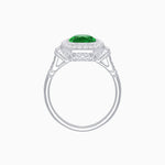 Load image into Gallery viewer, Art Deco Style Cushion Cut Ring Mounting with Diamond Halo and Baguette Diamond Accents - Shahin Jewelry