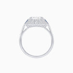 Load image into Gallery viewer, Art Deco Style Cushion Cut Ring Mounting with Diamond Halo and colored Side Gemstones - Shahin Jewelry